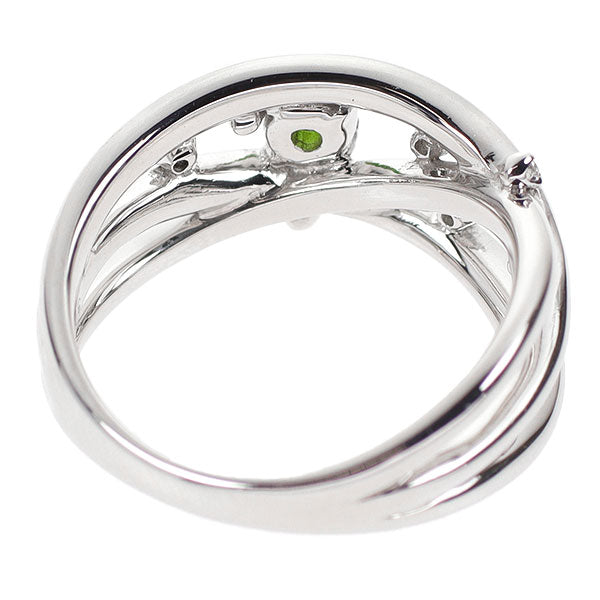 K18WG デマントイドガーネット ダイヤモンド リング 0.262ct D0.06ct