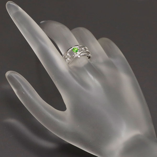 K18WG デマントイドガーネット ダイヤモンド リング 0.262ct D0.06ct