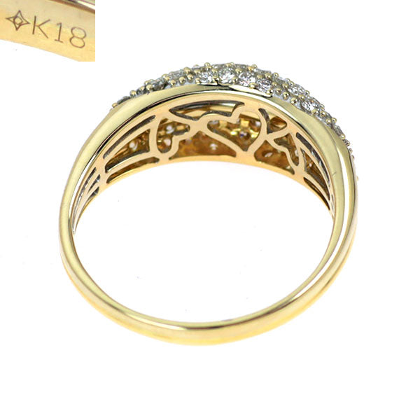 GSTV K18YG/WG ダイヤモンド リング 1.35ct パヴェ