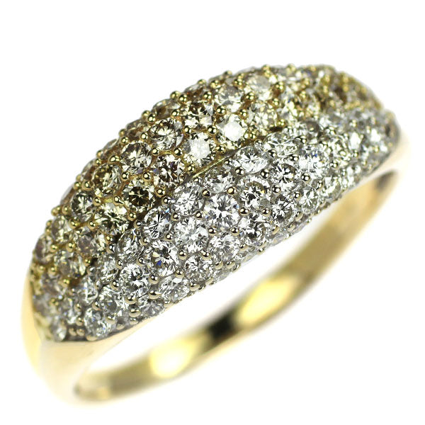 GSTV K18YG/WG ダイヤモンド リング 1.35ct パヴェ