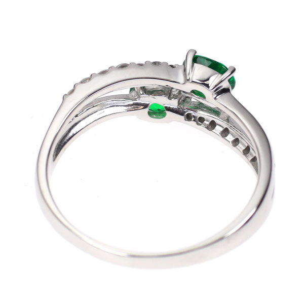 K18WG グロッシュラーライトガーネット ダイヤモンド リング 0.81ct D0.20ct