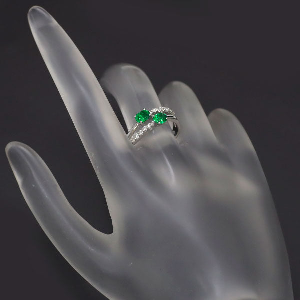 K18WG グロッシュラーライトガーネット ダイヤモンド リング 0.81ct D0.20ct