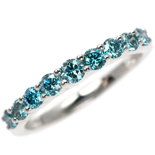 K18WG トリートブルー ダイヤモンド リング 0.43ct