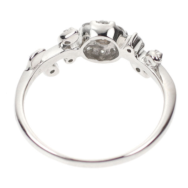 希少 Pt900 天然ピンク/ カラーレス ダイヤモンド リング 0.10ct D0.20ct フラワー