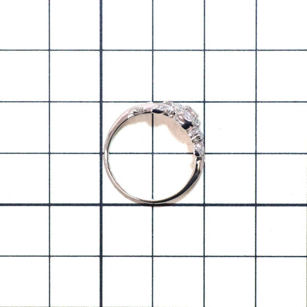 希少 Pt900 天然ピンク/ カラーレス ダイヤモンド リング 0.10ct D0.20ct フラワー