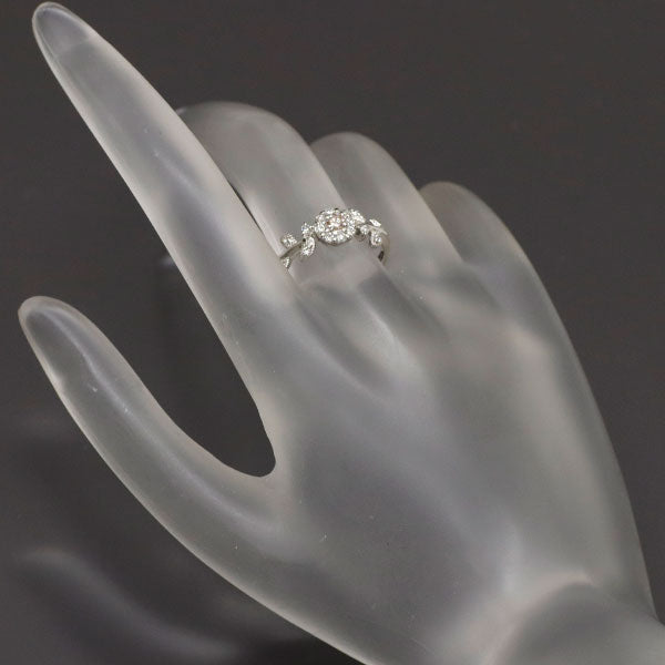 希少 Pt900 天然ピンク/ カラーレス ダイヤモンド リング 0.10ct D0.20ct フラワー