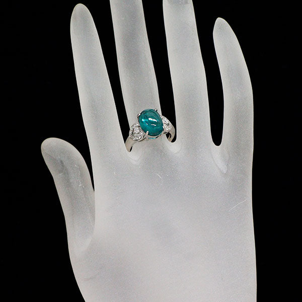 Pt900 アパタイト ダイヤモンド リング 4.885ct D0.21ct