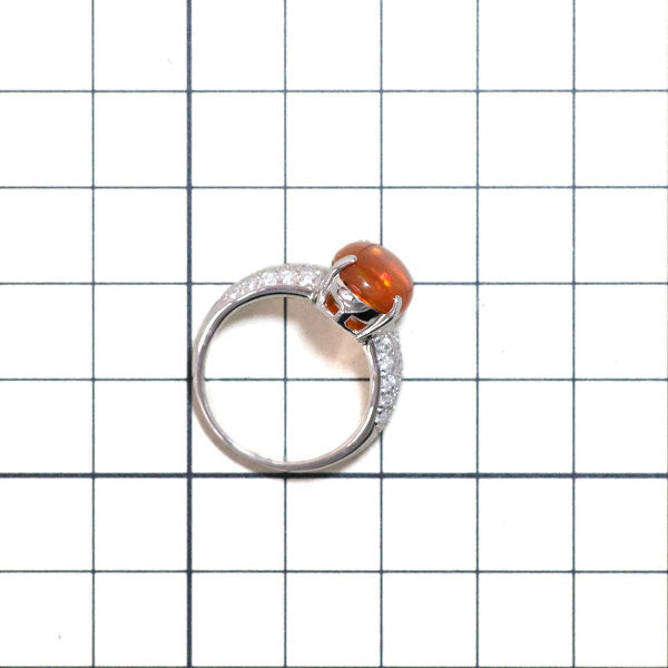 Pt900 ファイアーオパール ダイヤモンド リング 2.93ct D0.48ct