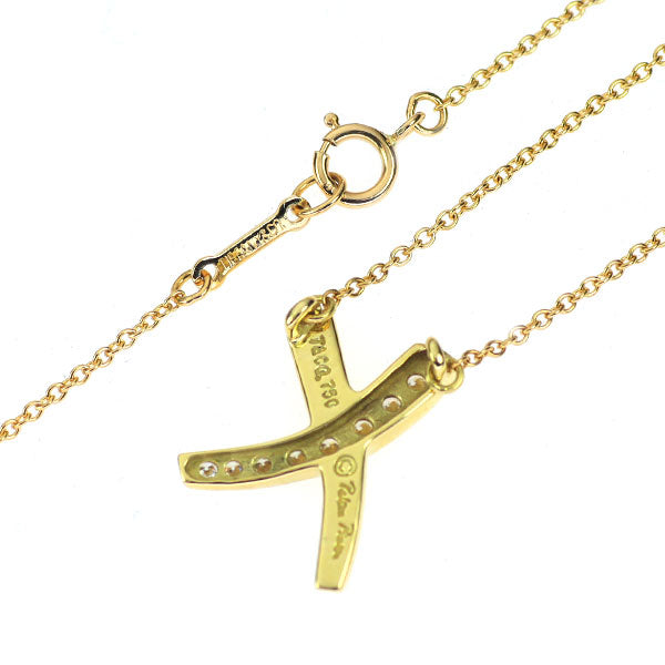 ティファニー K18YG ダイヤモンド ペンダントネックレス キス