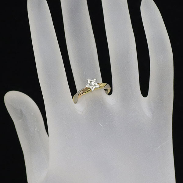 木内賢治 Pt900/ K18YG/PG ダイヤモンド リング 0.06ct スター 星
