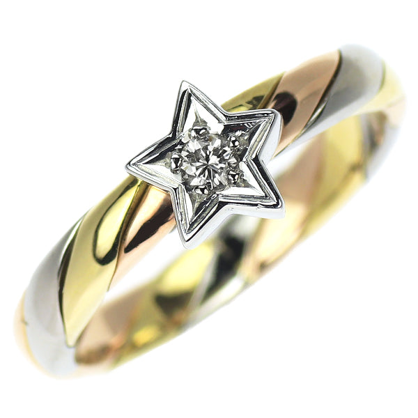 木内賢治 Pt900/ K18YG/PG ダイヤモンド リング 0.06ct スター 星