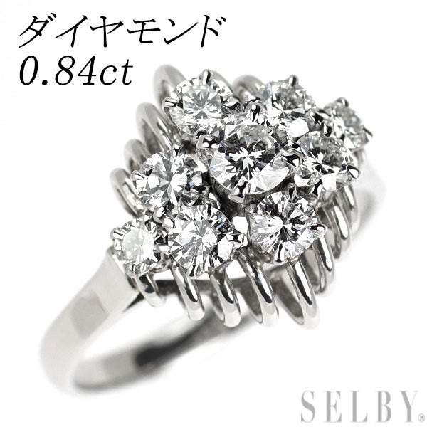 Pt900 ダイヤモンド リング 0.84ct 陽刻ヴィンテージ 昭和風レトロ