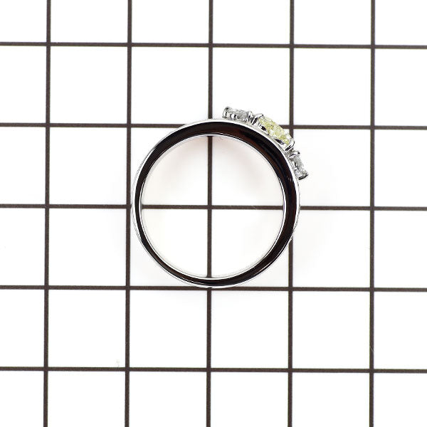 Pt900 ハートシェイプ ダイヤモンド リング 0.475ct D0.57ct  