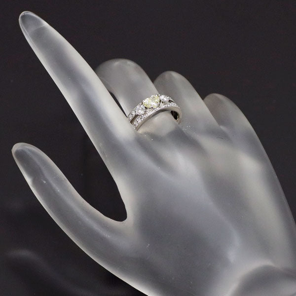 Pt900 ハートシェイプ ダイヤモンド リング 0.475ct D0.57ct  