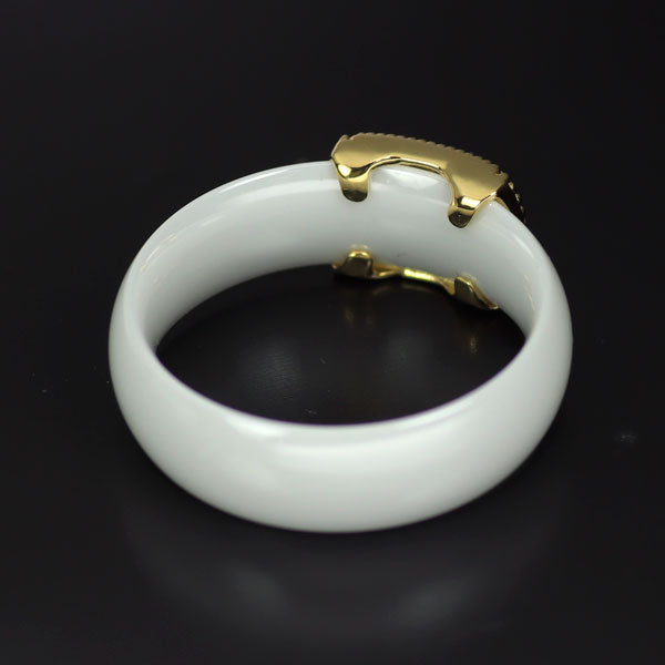 セラミック/ K18YG ダイヤモンド リング 0.20ct