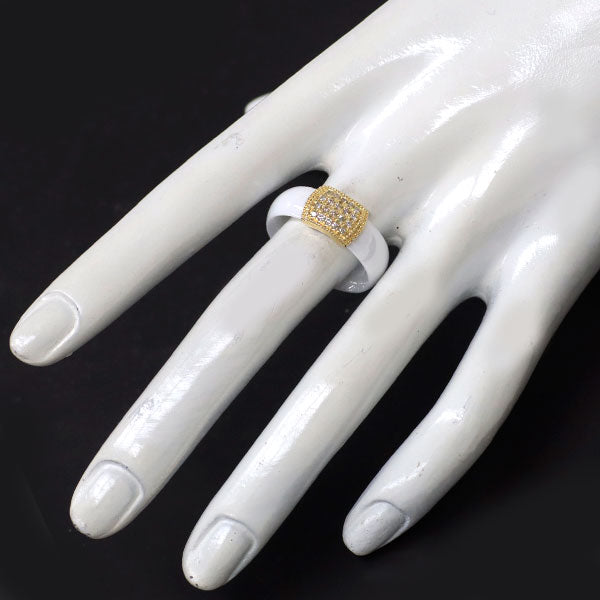 セラミック/ K18YG ダイヤモンド リング 0.20ct