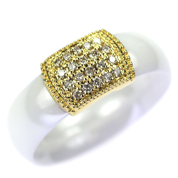 セラミック/ K18YG ダイヤモンド リング 0.20ct