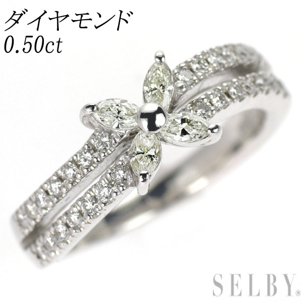 K18WG ダイヤモンド リング 0.50ct