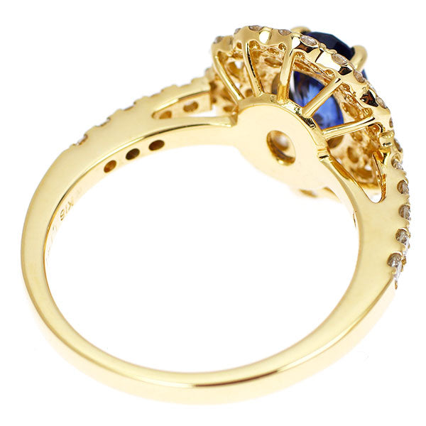 K18YG サファイア ダイヤモンド リング 1.147ct D0.68ct K18YG サファイア ダイヤモンド リング 1.147ct D0.68ct