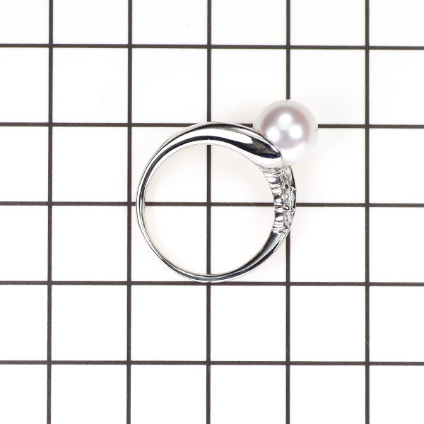 Pt900 アコヤ真珠 ダイヤモンド リン 径約8.2mm 0.35ct