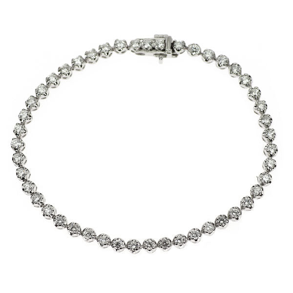 Pt900/K14WG ダイヤモンド テニス ブレスレット 2.00ct