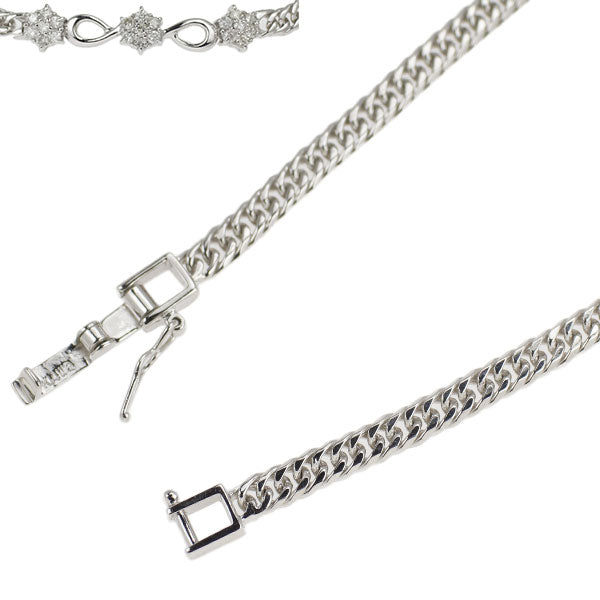 K14WG ダイヤモンド ブレスレット 0.30ct 6面ダブル
