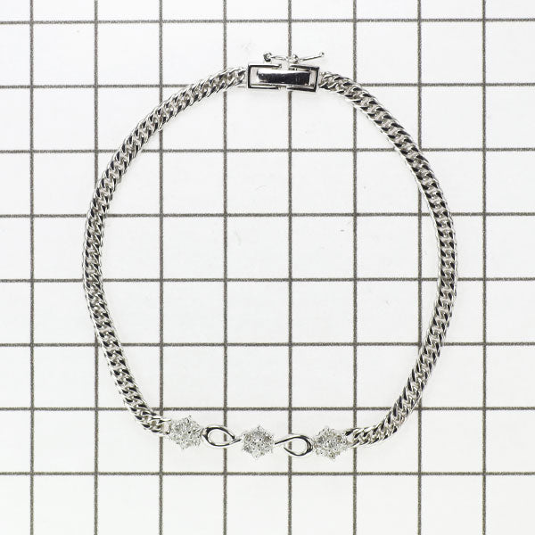 K14WG ダイヤモンド ブレスレット 0.30ct 6面ダブル
