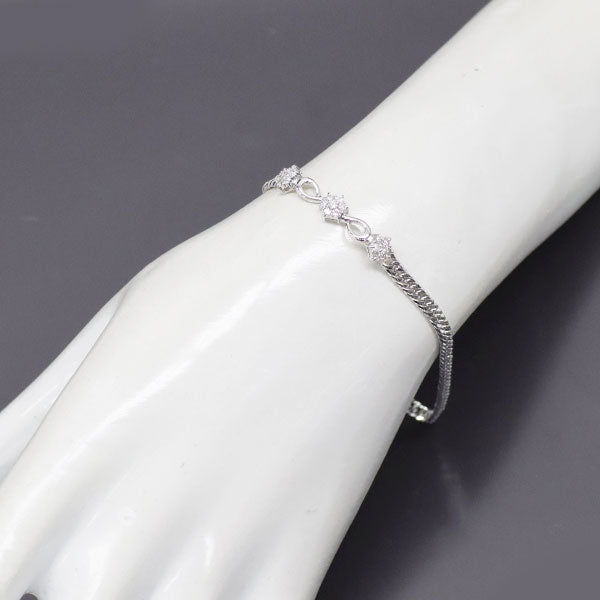 K14WG ダイヤモンド ブレスレット 0.30ct 6面ダブル