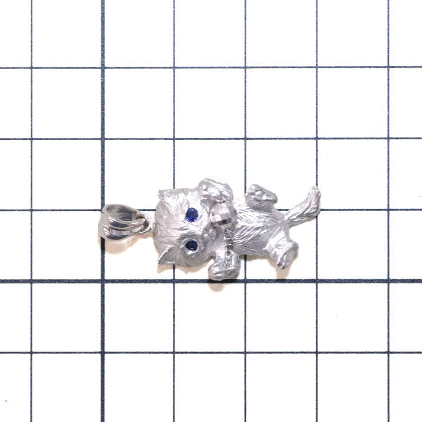 K18WG サファイア ペンダントトップ 0.08ct 猫