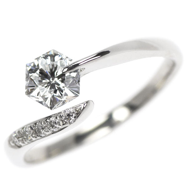 Pt900 ヘキサゴナル ダイヤモンド リング 0.775ct D0.08ct D VS1
