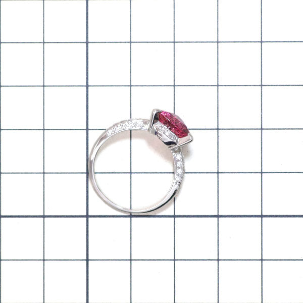 Pt900 ピンク トルマリン ダイヤモンド リング 2.56ct D0.42ct