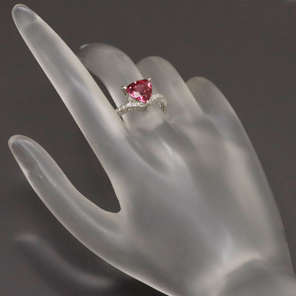 Pt900 ピンク トルマリン ダイヤモンド リング 2.56ct D0.42ct