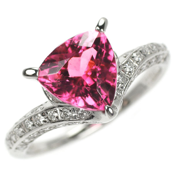 Pt900 ピンク トルマリン ダイヤモンド リング 2.56ct D0.42ct