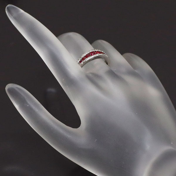 Pt900 ルビー ダイヤモンド リング 0.44ct D0.28ct
