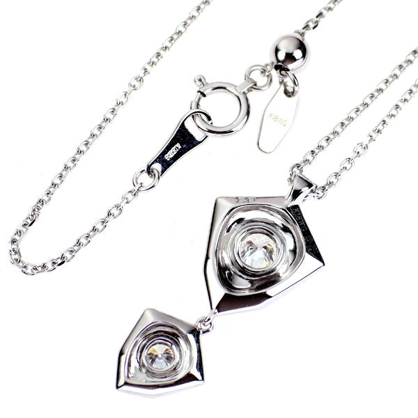 K18WG ダイヤモンド ペンダントネックレス 0.301ct D0.14ct