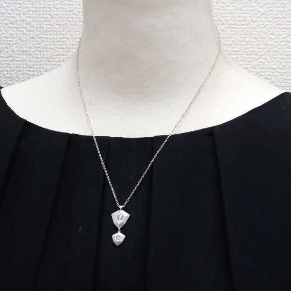 K18WG ダイヤモンド ペンダントネックレス 0.301ct D0.14ct