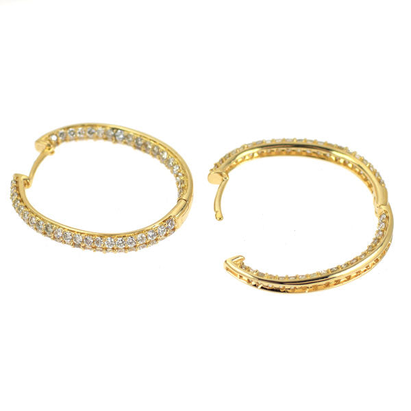 K18YG ダイヤモンド フープ ピアス 1.26ct