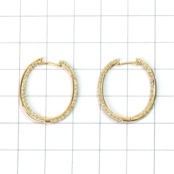 K18YG ダイヤモンド フープ ピアス 1.26ct