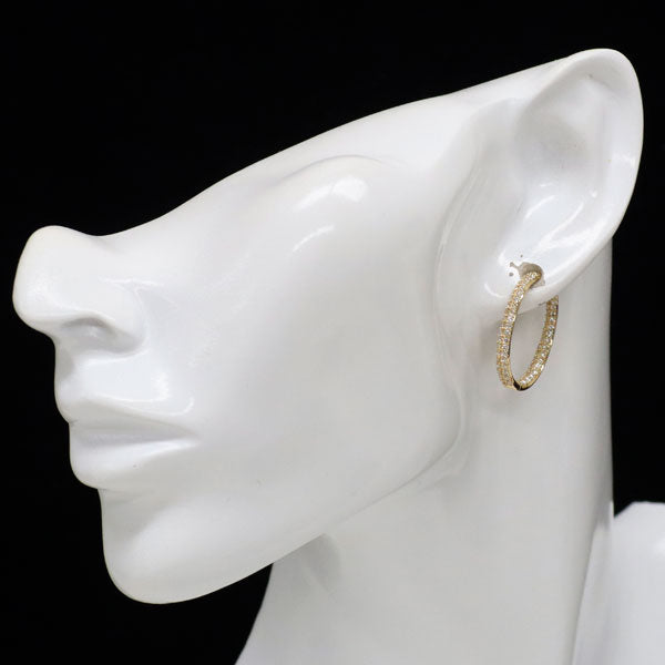 K18YG ダイヤモンド フープ ピアス 1.26ct
