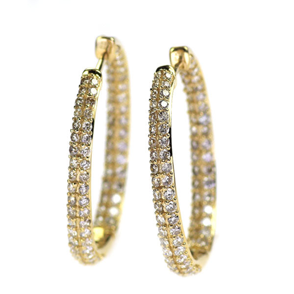 K18YG ダイヤモンド フープ ピアス 1.26ct