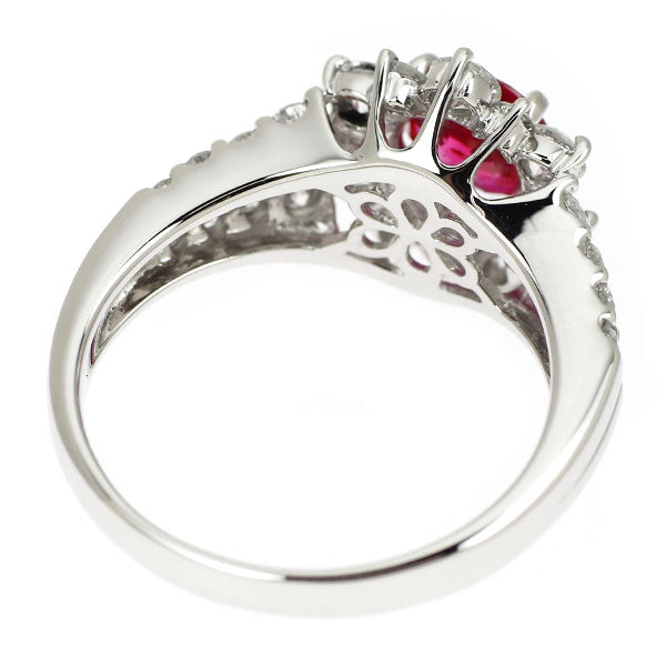 Pt900 ビルマ産ルビー ダイヤモンド リング 1.10ct D1.06ct