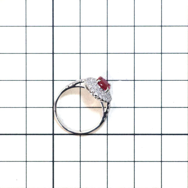 Pt900 ビルマ産ルビー ダイヤモンド リング 1.330ct D0.74ct