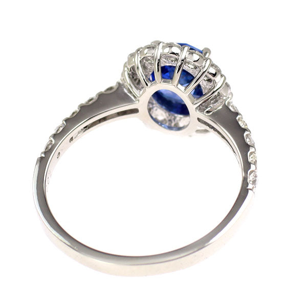 Pt900 スリランカ産 非加熱コーンフラワーサファイア ダイヤモンド リング 1.55ct D0.63ct