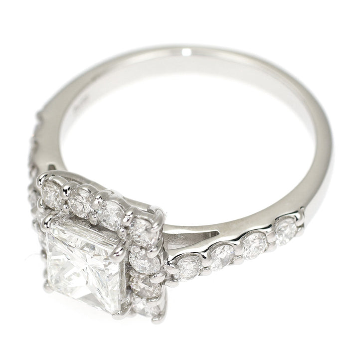 Pt950 プリンセスカット ダイヤモンド リング 1.048 H SI2 0.80ct