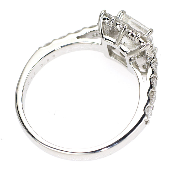 Pt950 プリンセスカット ダイヤモンド リング 1.048 H SI2 0.80ct