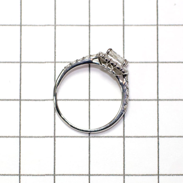 Pt950 プリンセスカット ダイヤモンド リング 1.048 H SI2 0.80ct