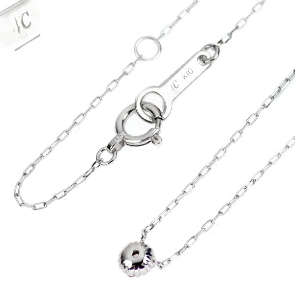 4℃ K10WG ダイヤモンド ペンダントネックレス