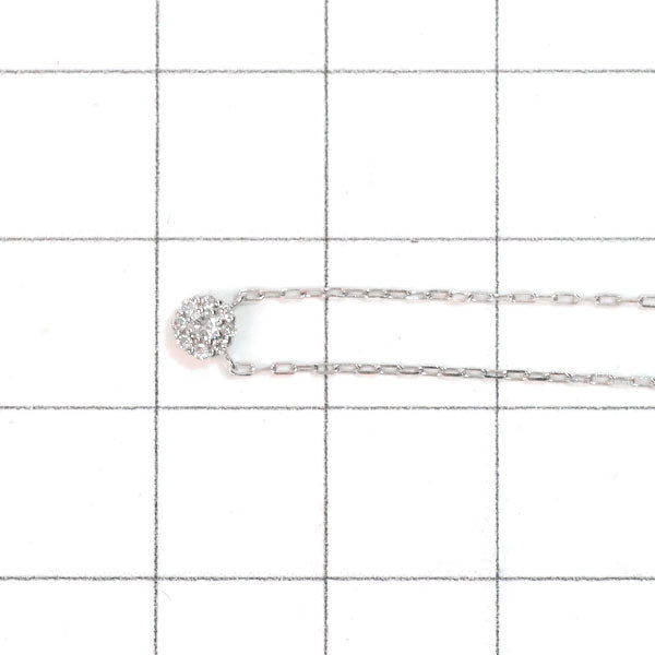 4℃ K10WG ダイヤモンド ペンダントネックレス