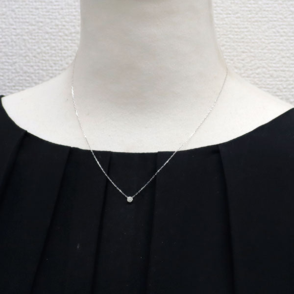4℃ K10WG ダイヤモンド ペンダントネックレス