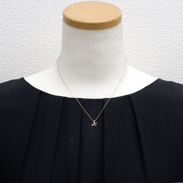 4℃ K10PG ダイヤモンド ペンダントネックレス イニシャル「K」